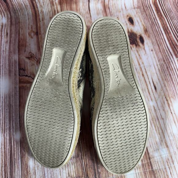 Clarks AZELLA MAJOR Womens Size 9.5 M Snakeskin Espadrille Loafers Flats Shoes - Picture 8 of 10